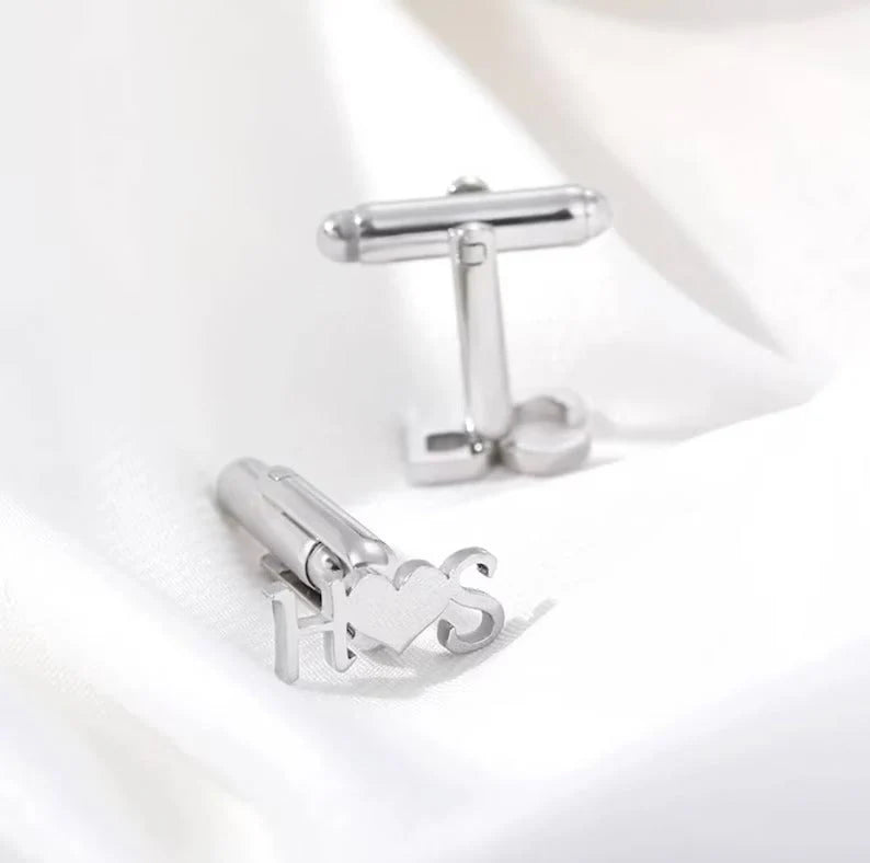 Custom Name Cufflinks | Letter Cufflinks | Groom Wedding Cufflinks