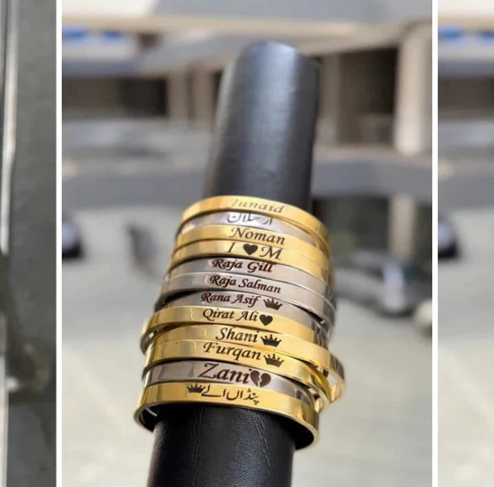 ENGRAVED CUFF BRACELET  -  KARA
