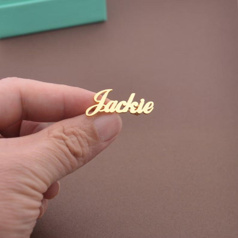 Customize Name Brooch – Personalized Silver/Golden Breastpin
