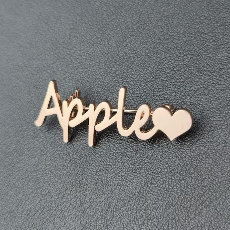 Customize Name Brooch – Personalized Silver/Golden Breastpin