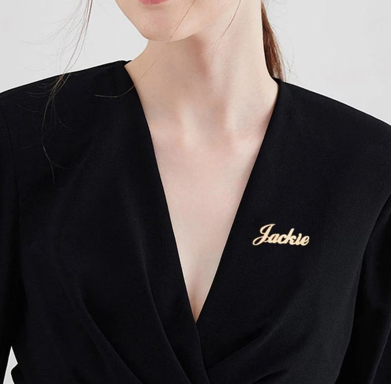 Customize Name Brooch – Personalized Silver/Golden Breastpin