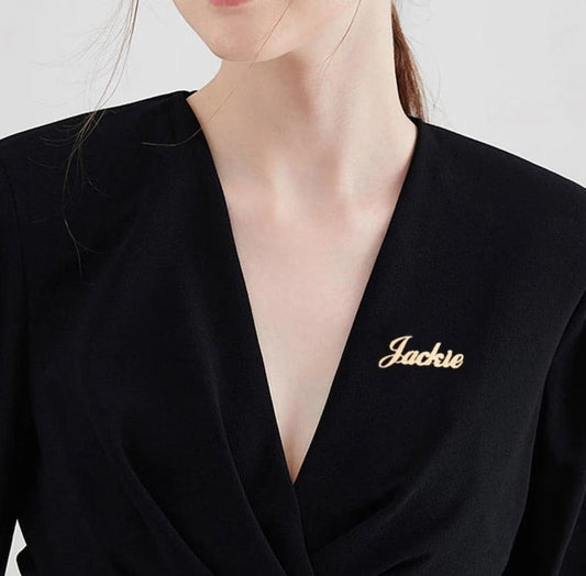 Customize Name Brooch – Personalized Silver/Golden Breastpin